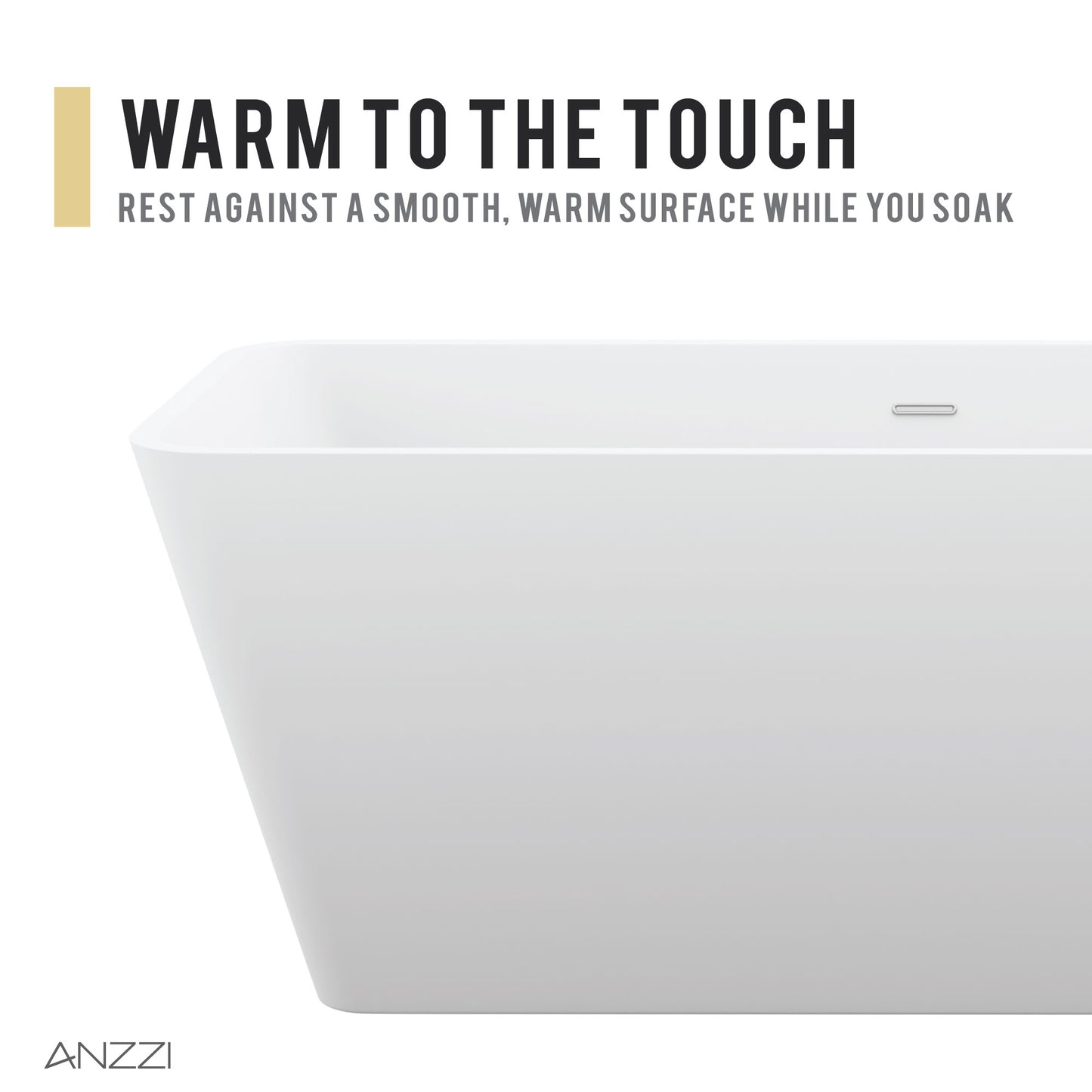 Fomaia 4.9 ft. Man-Made Stone Center Drain Freestanding Bathtub in Matte White