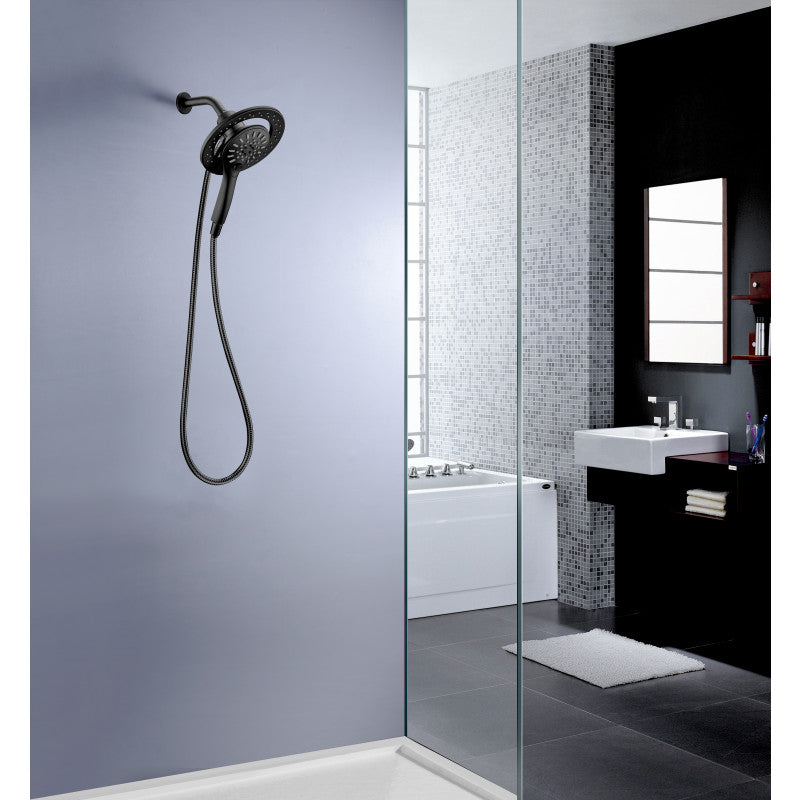 Magnetic Valkyrie Multi-Spray Retro-Fit 7.48 in. Dual Wall Mount Fixed and Handheld Shower Head with Magna-Diverter