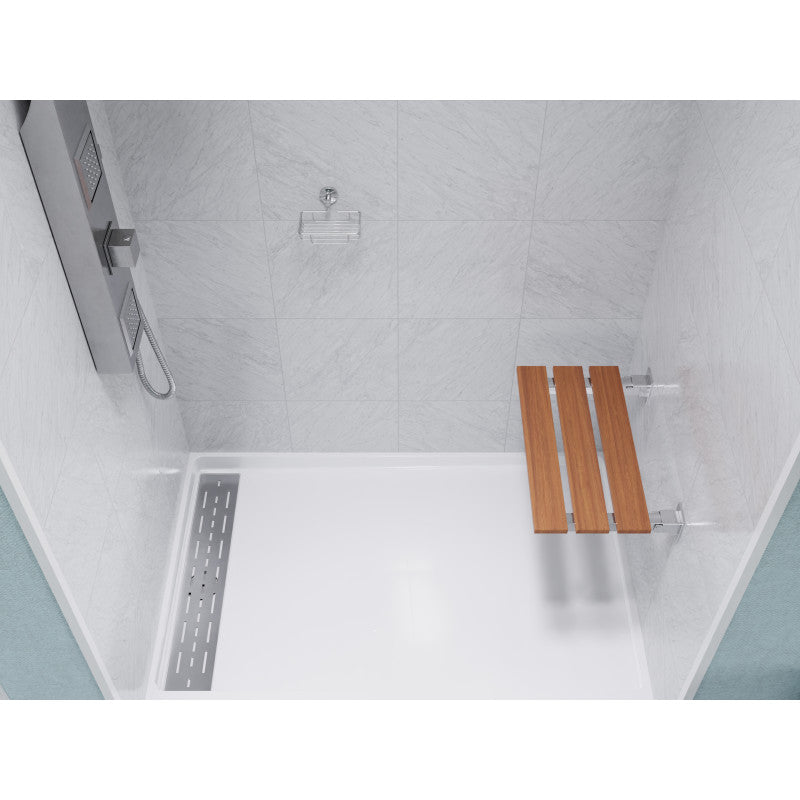 Bohemian 18.7 in. Teak Wall Mounted Folding Shower Seat