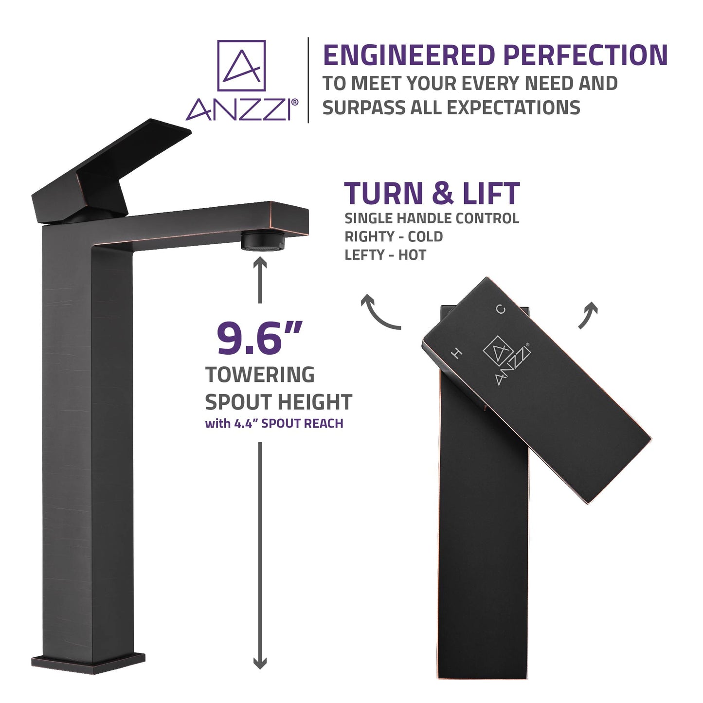 Enti Series Single Hole Single-Handle Vessel Bathroom Faucet