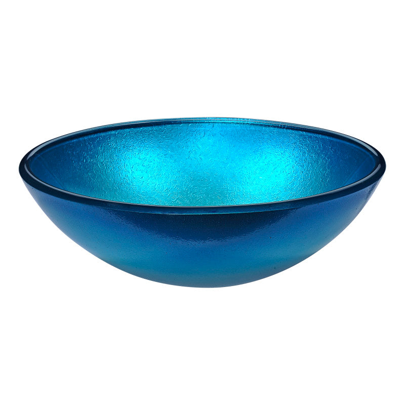 LS-AZ8222 - Gardena Series Deco-Glass Vessel Sink in Silver Blue