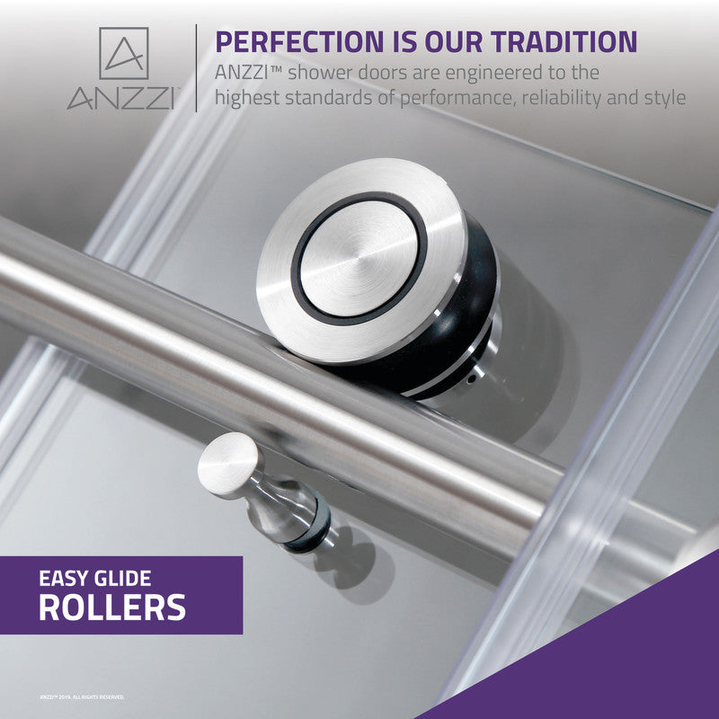Don Series 60 in. x 62 in. Frameless Sliding Tub Door in Brushed Nickel