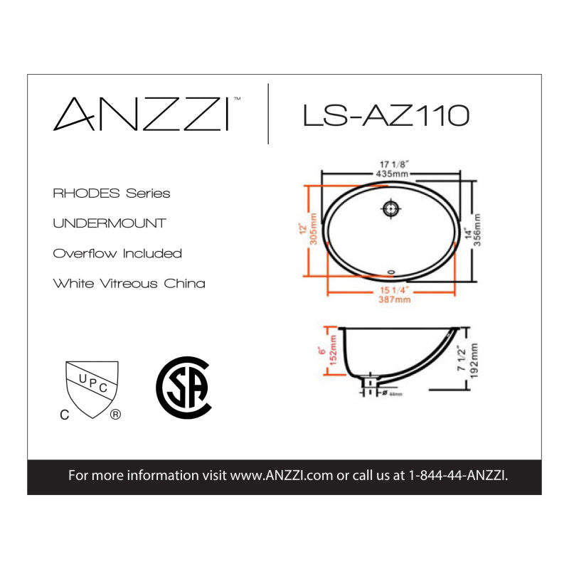17 in. Ceramic Undermount Sink Basin in White