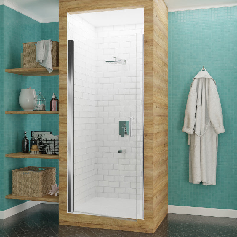 Lancer 23 in. x 72 in. Semi-Frameless Shower Door with TSUNAMI GUARD