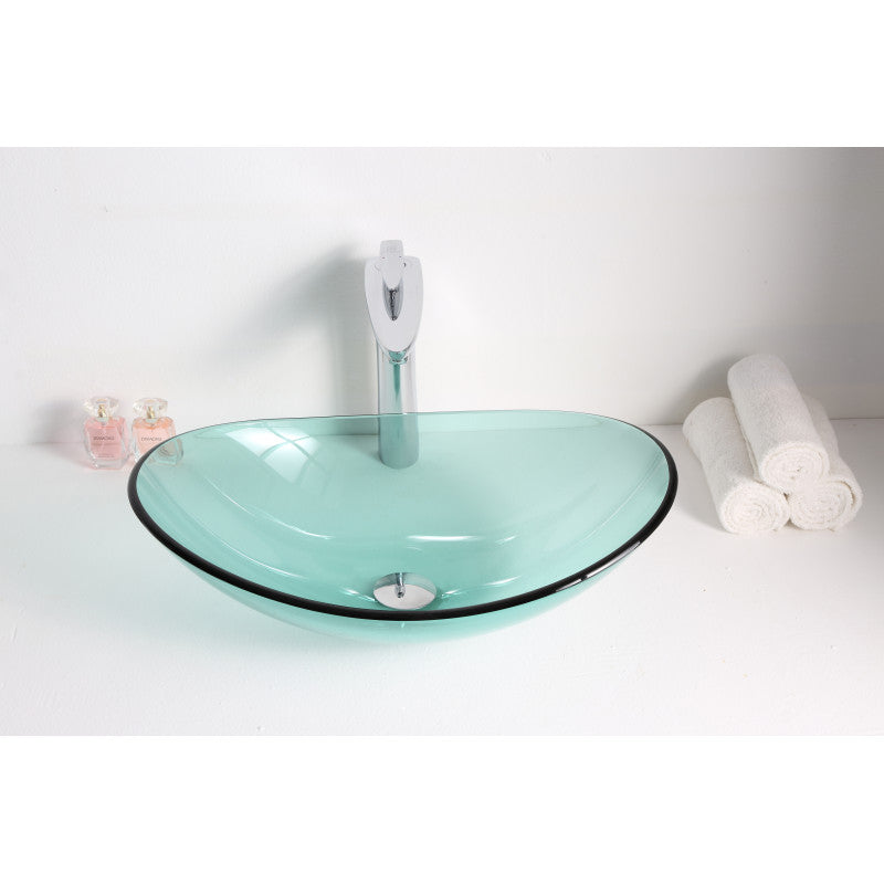 Tale Series Deco-Glass Vessel Sink in Lustrous Green