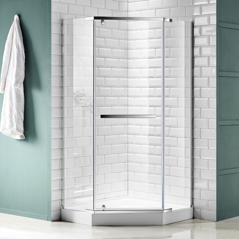 Castle Series 49 in. x 72 in. Semi-Frameless Shower Door with TSUNAMI GUARD