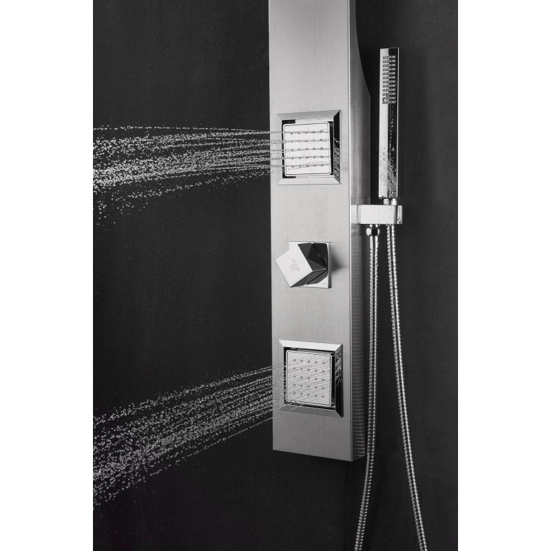 Aura 2-Jetted Shower Panel with Heavy Rain Shower & Spray Wand
