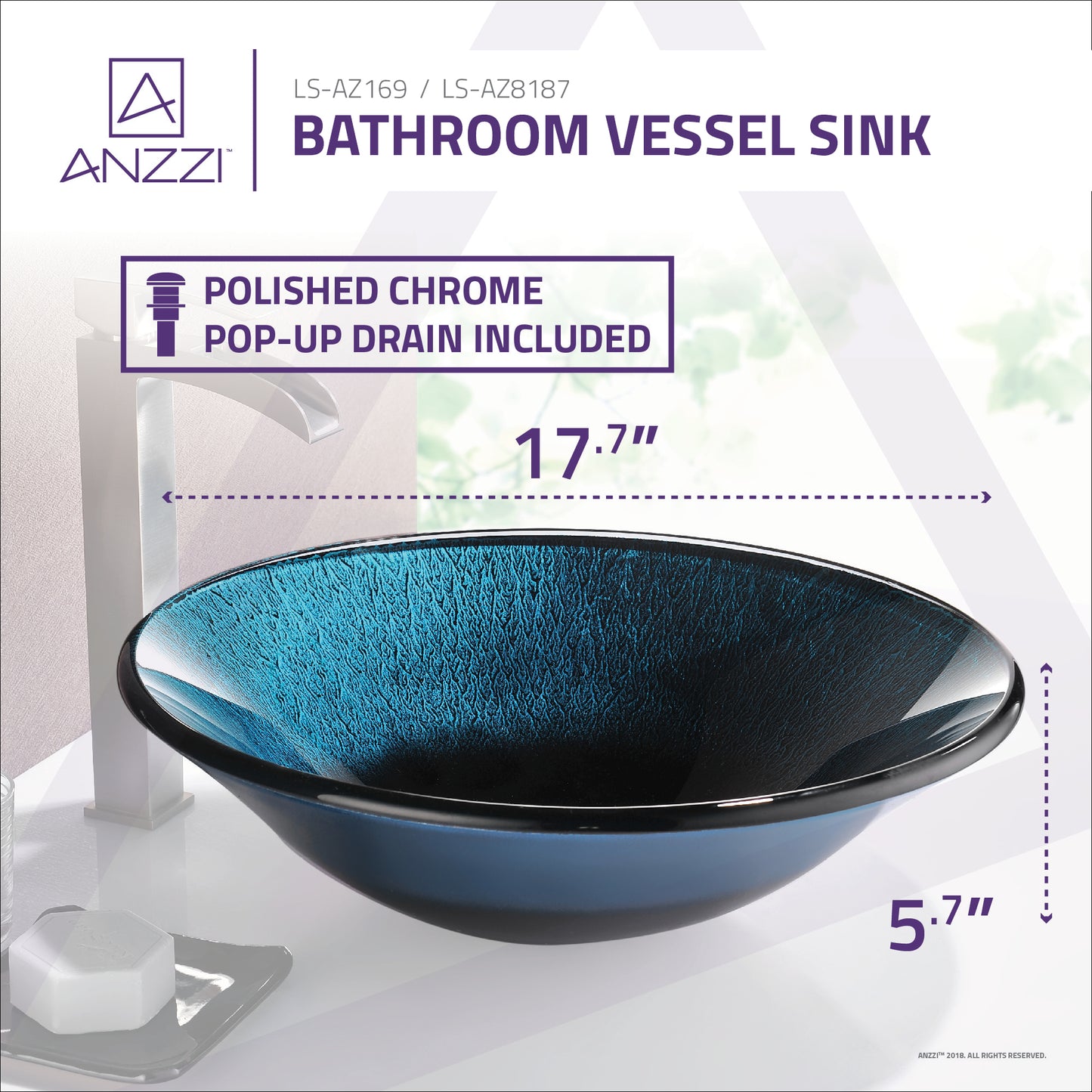 Tara Series Deco-Glass Vessel Sink
