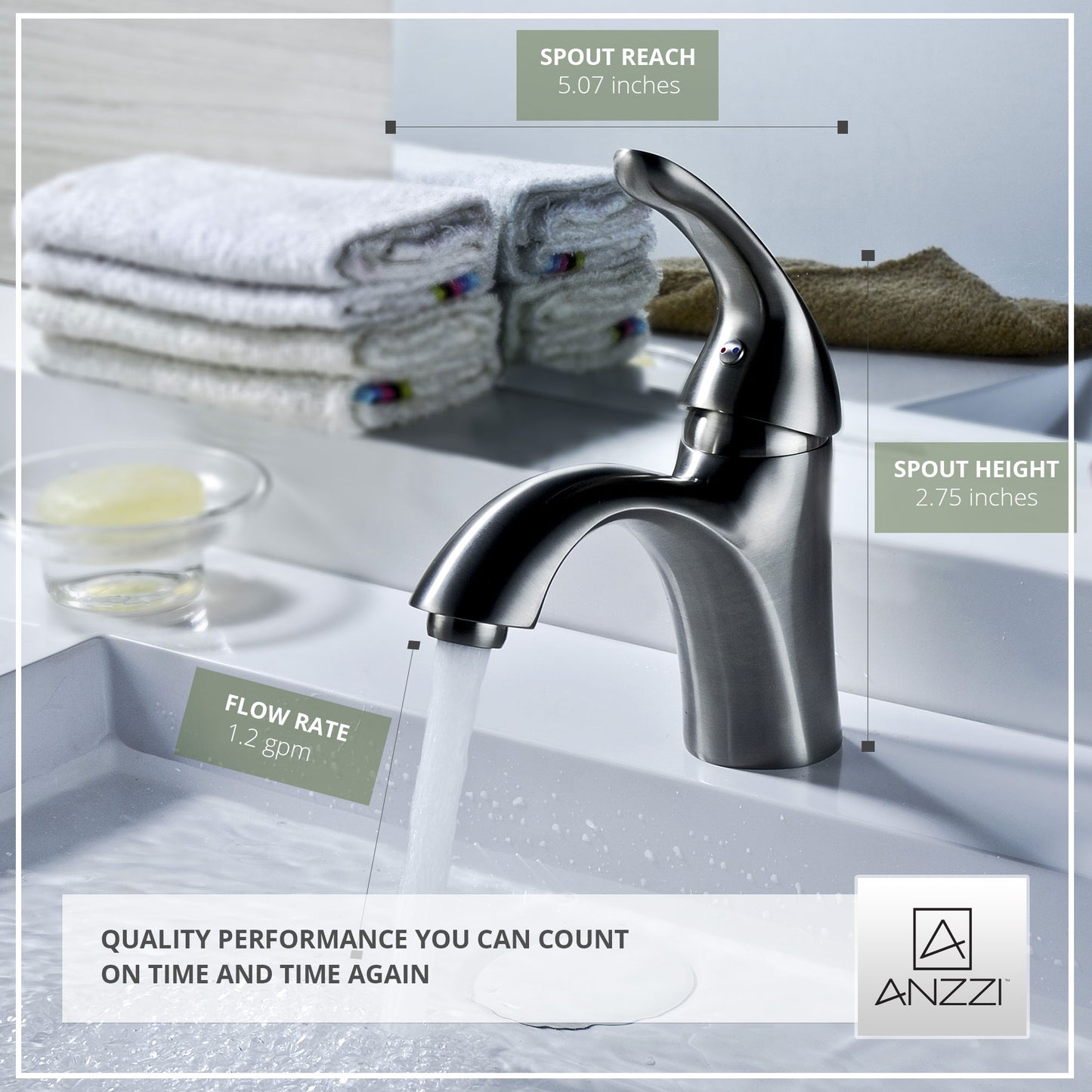 Clavier Series Single Hole Single-Handle Mid-Arc Bathroom Faucet
