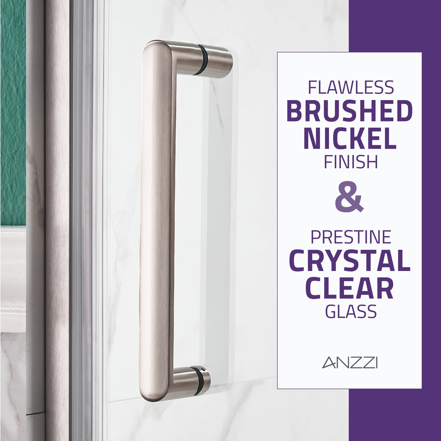 Lancer 29 in. x 72 in. Semi-Frameless Shower Door with TSUNAMI GUARD