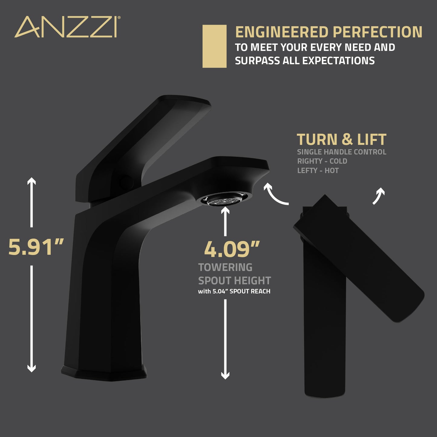 Single Handle Single Hole Bathroom Faucet With Pop-up Drain
