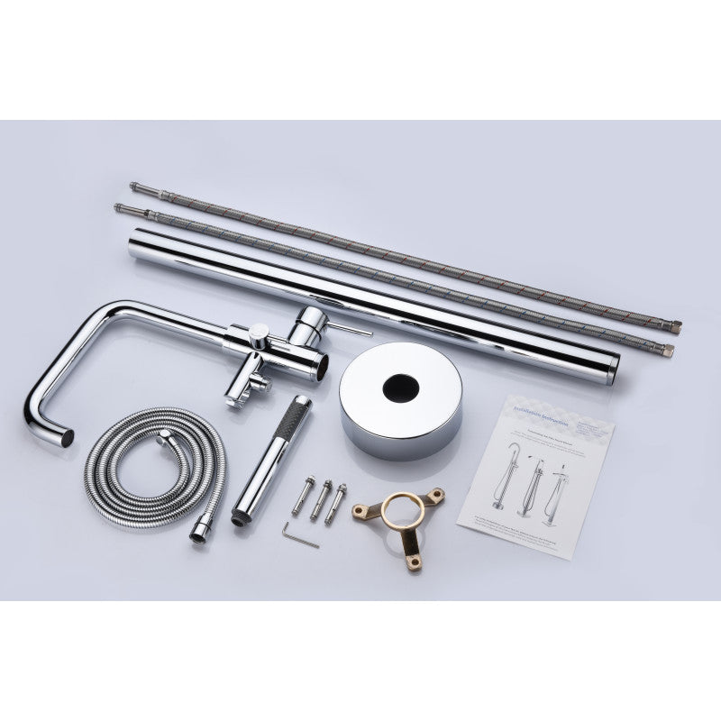 Moray Series 2-Handle Freestanding Tub Faucet with Hand Shower