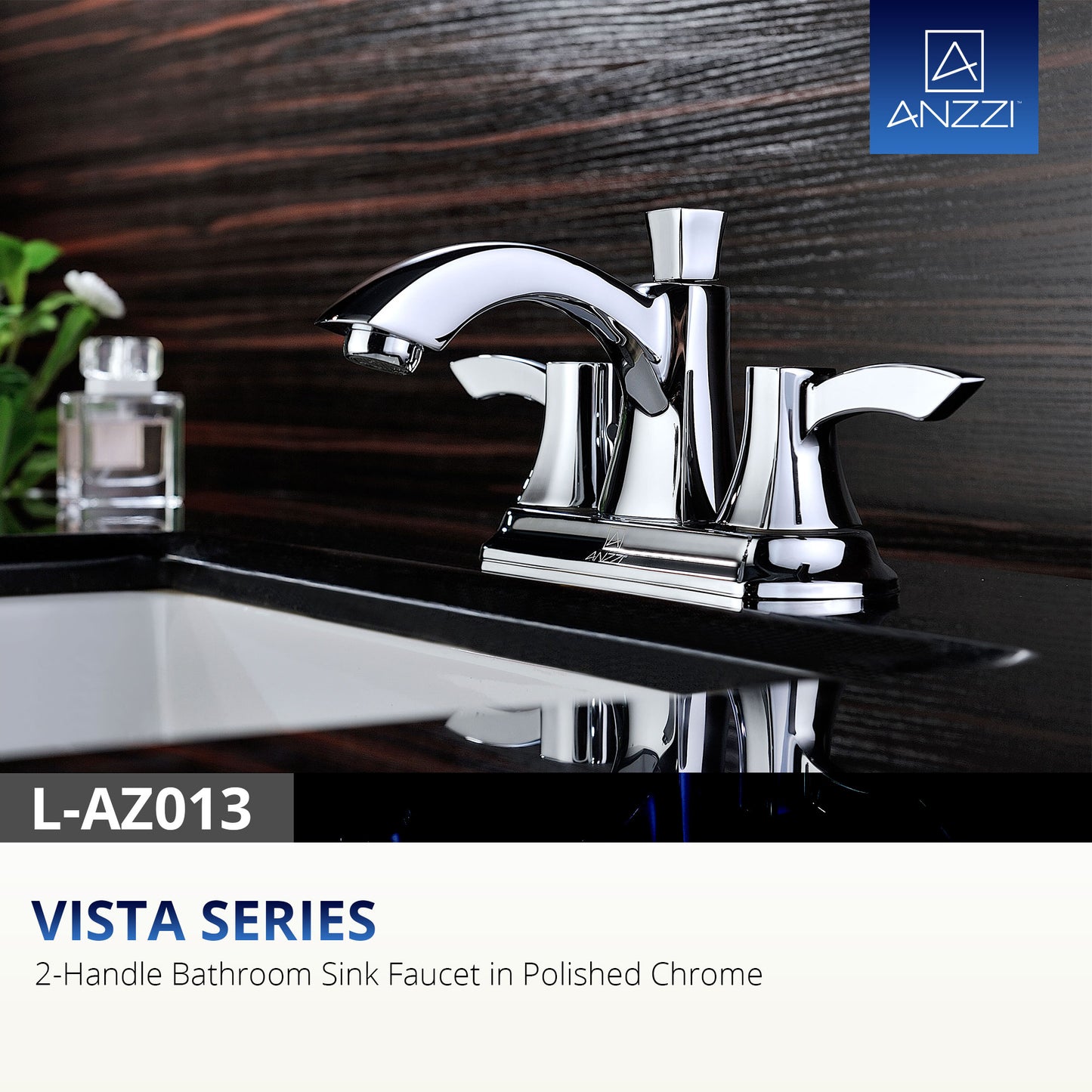 Vista Series 4 in. Centerset 2-Handle Mid-Arc Bathroom Faucet