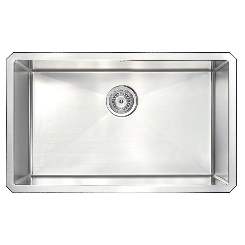 VANGUARD Undermount 30 in. Single Bowl Kitchen Sink with Singer Faucet