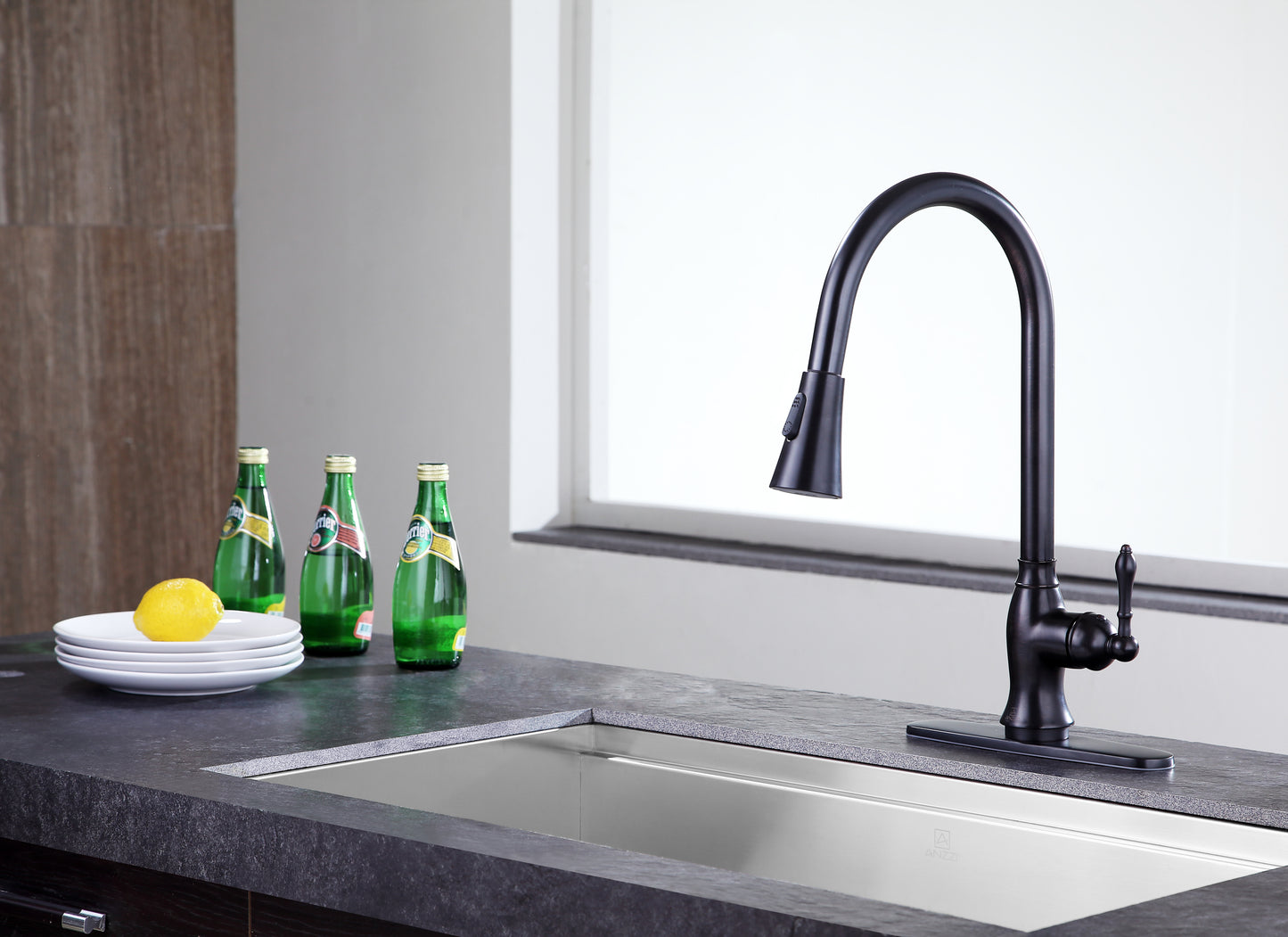 KF-AZ214ORB - Rodeo Single-Handle Pull-Out Sprayer Kitchen Faucet in Oil Rubbed Bronze