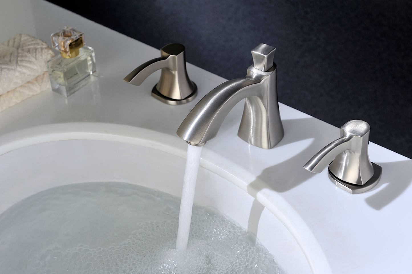Sonata Series 8 in. Widespread 2-Handle Mid-Arc Bathroom Faucet