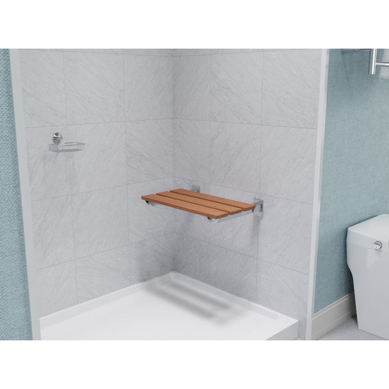 Bohemian 18.7 in. Teak Wall Mounted Folding Shower Seat