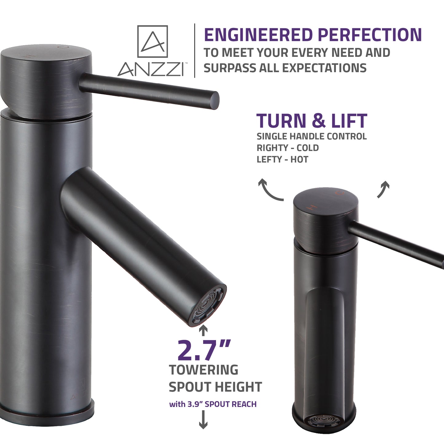Valle Single Hole Single Handle Bathroom Faucet