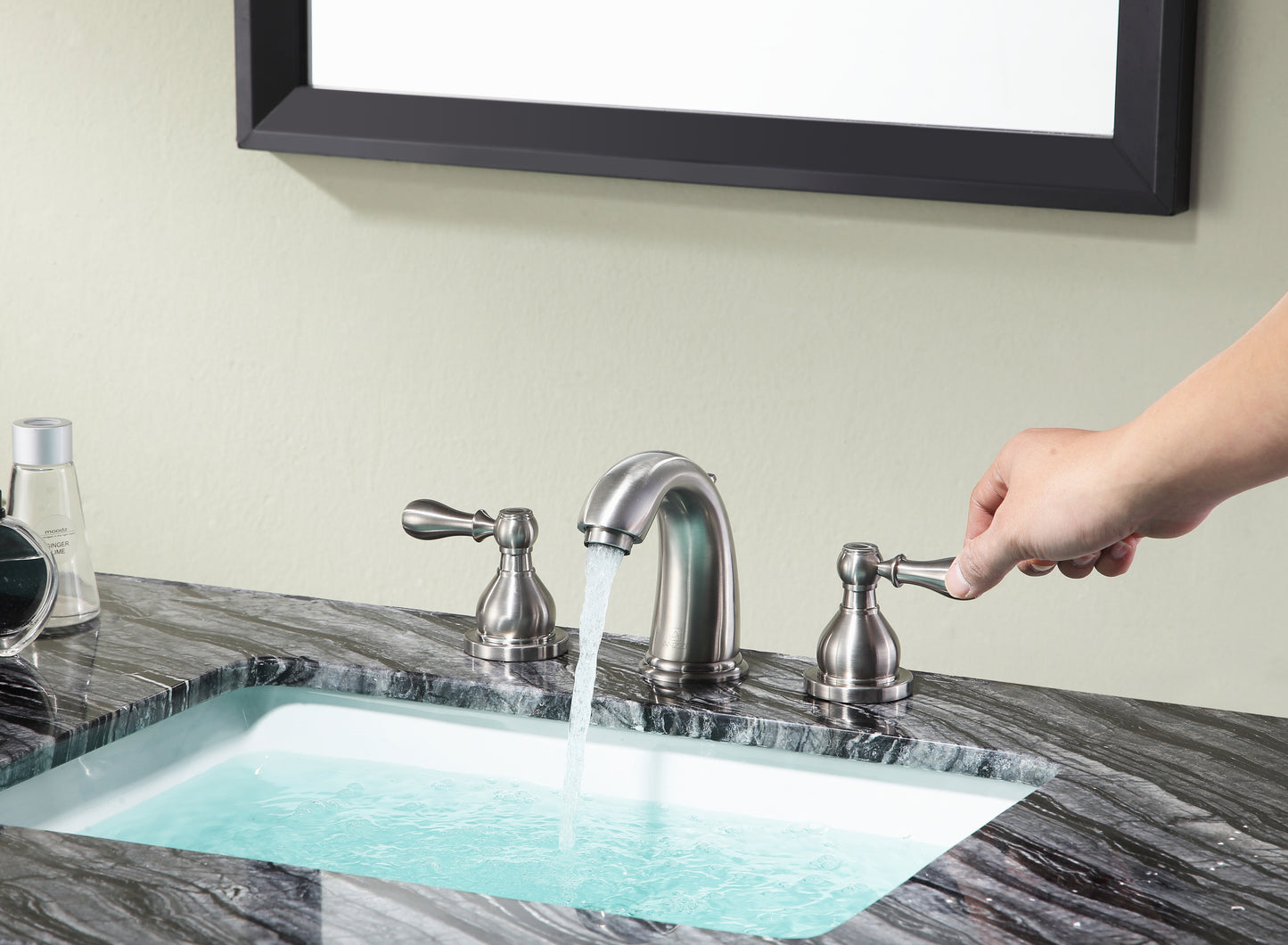Merchant 8 in. Widespread 2-Handle Bathroom Faucet in Brushed Nickel