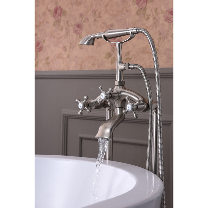 Tugela 3-Handle Claw Foot Tub Faucet with Hand Shower