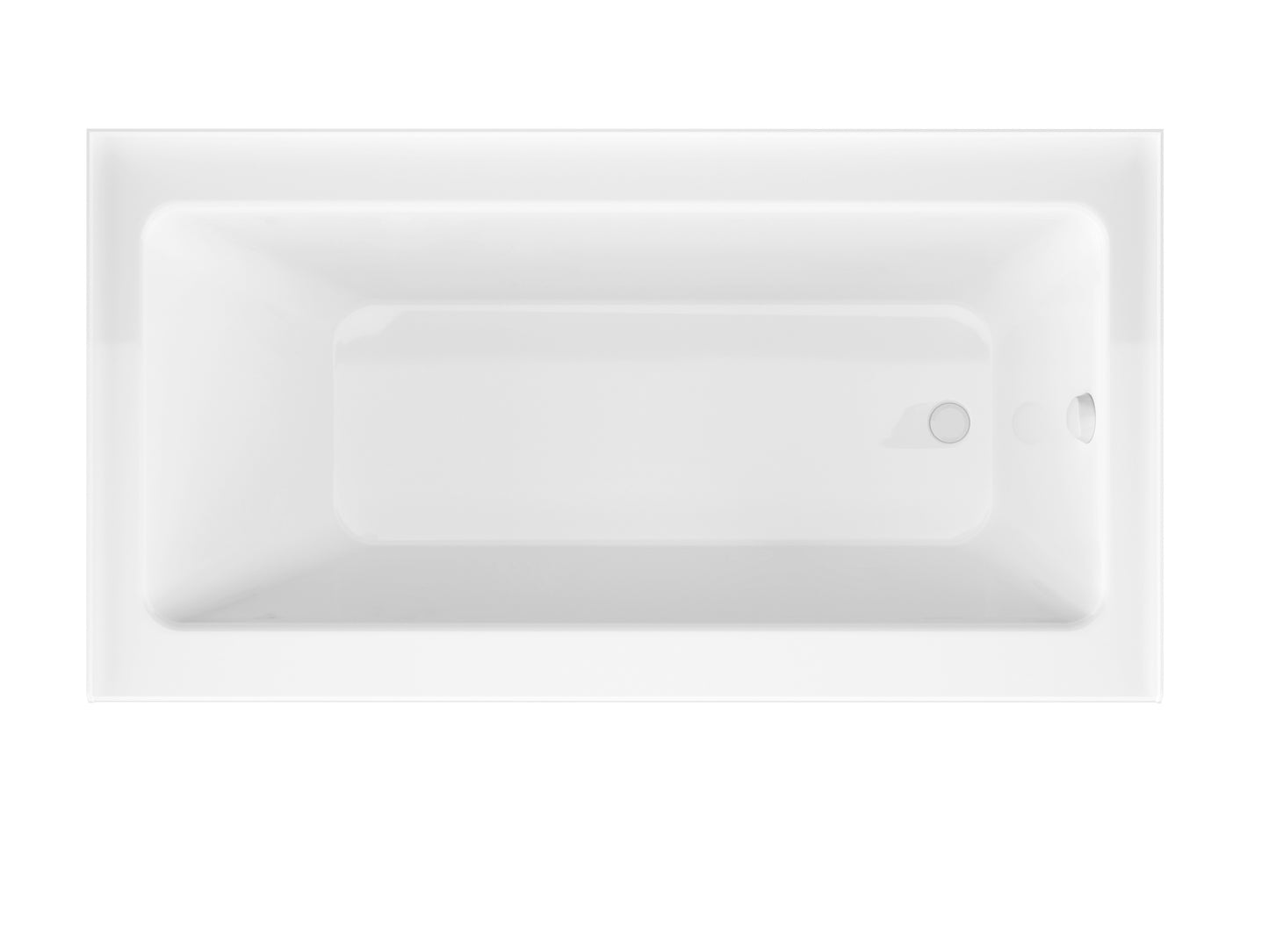 5 ft. Acrylic Rectangle Tub With 48 in. by 58 in. Frameless Hinged Tub Door