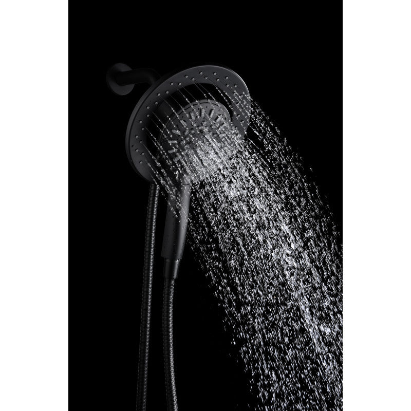 SH-AZ067MB - Valkyrie Retro-Fit 3-Spray Patterns with 7.48 in. Wall Mounted Dual Shower Heads with Magnetic Divert in Matte Black
