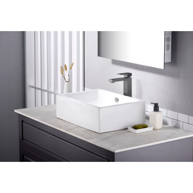 L-AZ096GM - Enti Series 1-Handle Lever Low Arc Single Hole Brass Vessel Sink Faucet with Rust Resistant Finish in Gun Metal
