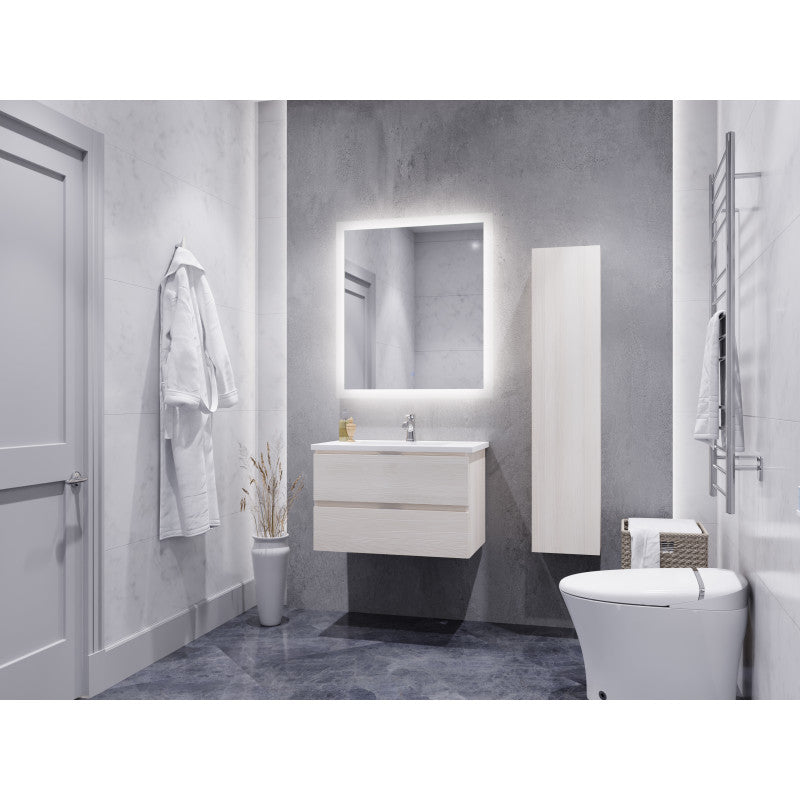 VT-MRSCCT30-WH - 30 in. W x 18 in. D x 20 in. H Single Sink Bath Vanity Set in Rich White with White Vanity Top and Matching Mirror