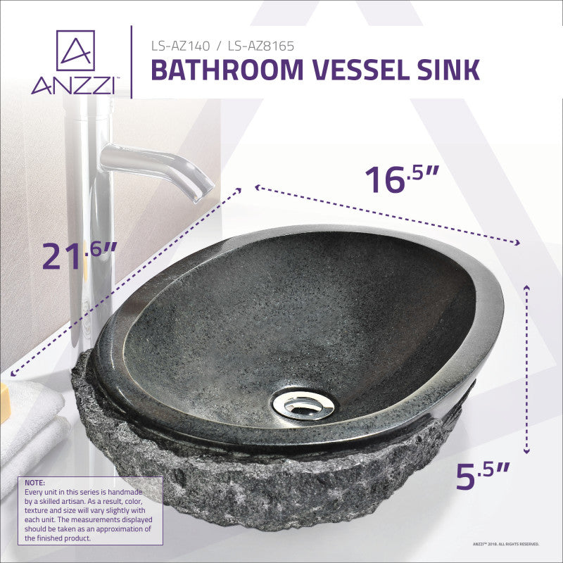 Dragons Peak Vessel Sink in Mandy Black