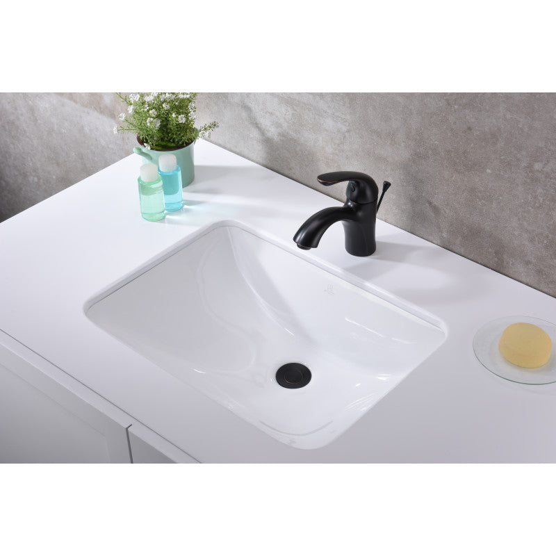 Dahlia Series 20.5 in. Ceramic Undermount Sink Basin in White