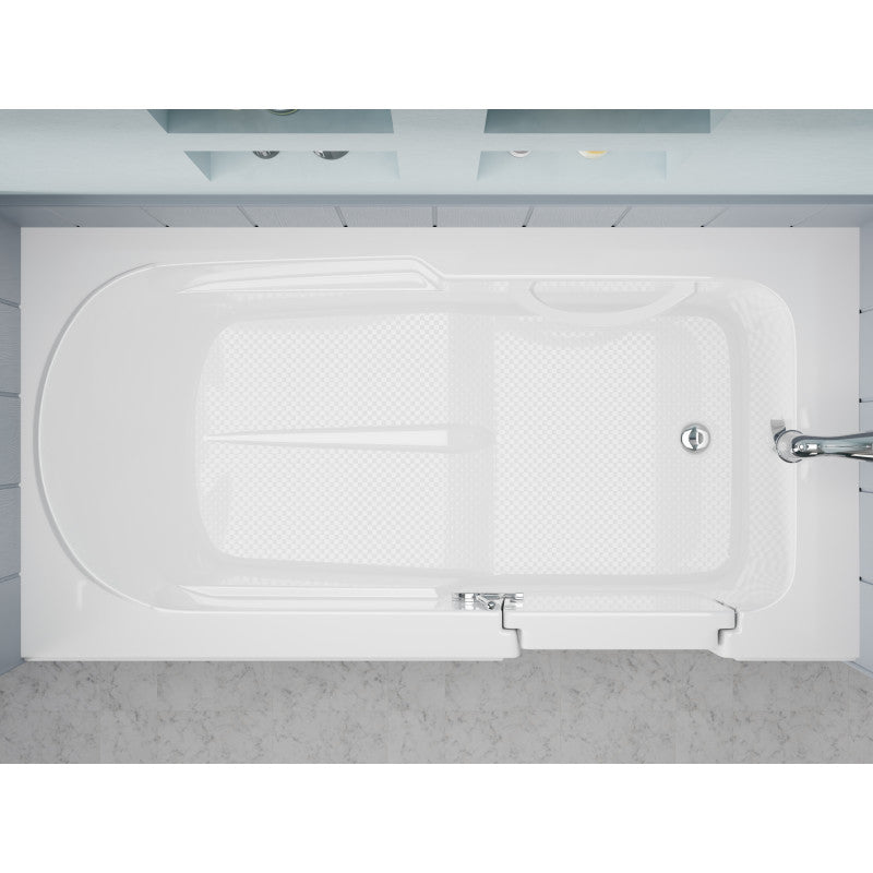 30 in. x 60 in. Right Drain Step-In Walk-In Soaking Tub with Low Entry Threshold in White