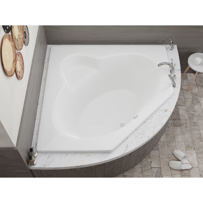 Rana 5 ft. Acrylic Center Drain Corner Bathtub in White