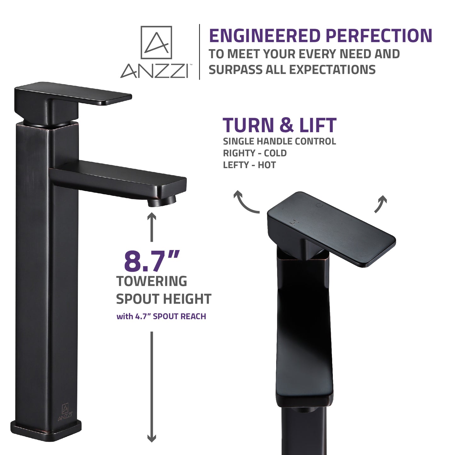 Nettuno Single Handle Vessel Sink Bathroom Faucet