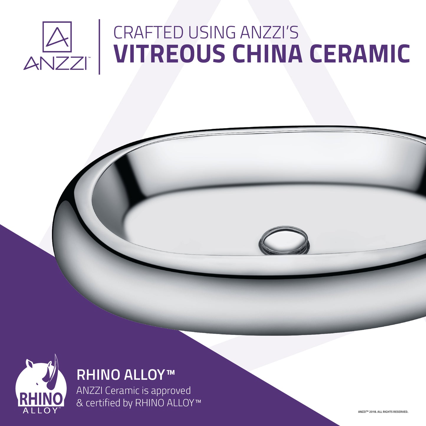 Prussian Series Ceramic Vessel Sink in Silver