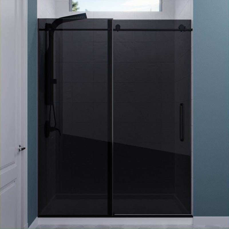 Leon Series 60 in. by 76 in. Frameless Sliding Shower Door with Handle