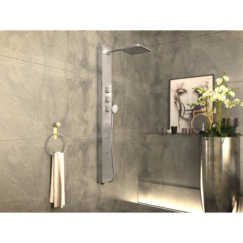 Lann 53 in. 3-Jetted Full Body Shower Panel with Heavy Rain Showerhead and Spray Wand in Chrome