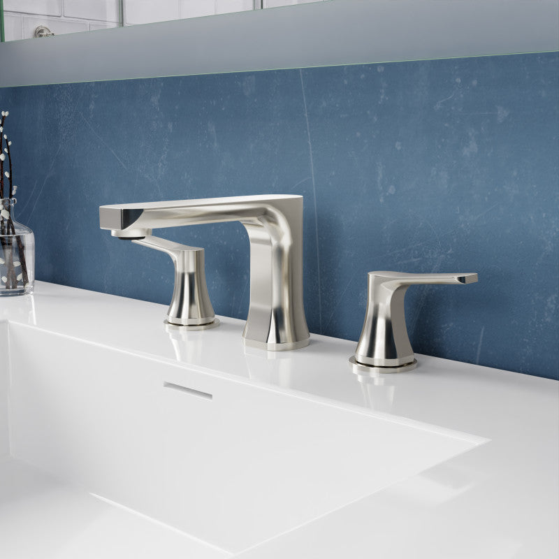 L-AZ902BN - 2-Handle 3-Hole 8 in. Widespread Bathroom Faucet With Pop-up Drain in Brushed Nickel
