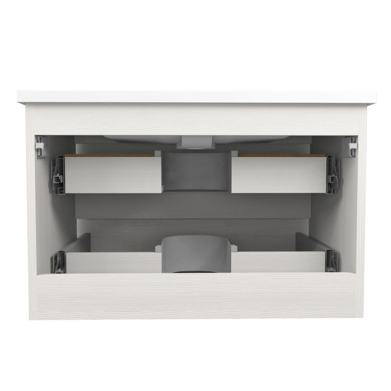 Conques 30 in W x 20 in H x 18 in D Bath Vanity with Cultured Marble Vanity Top in White with White Basin