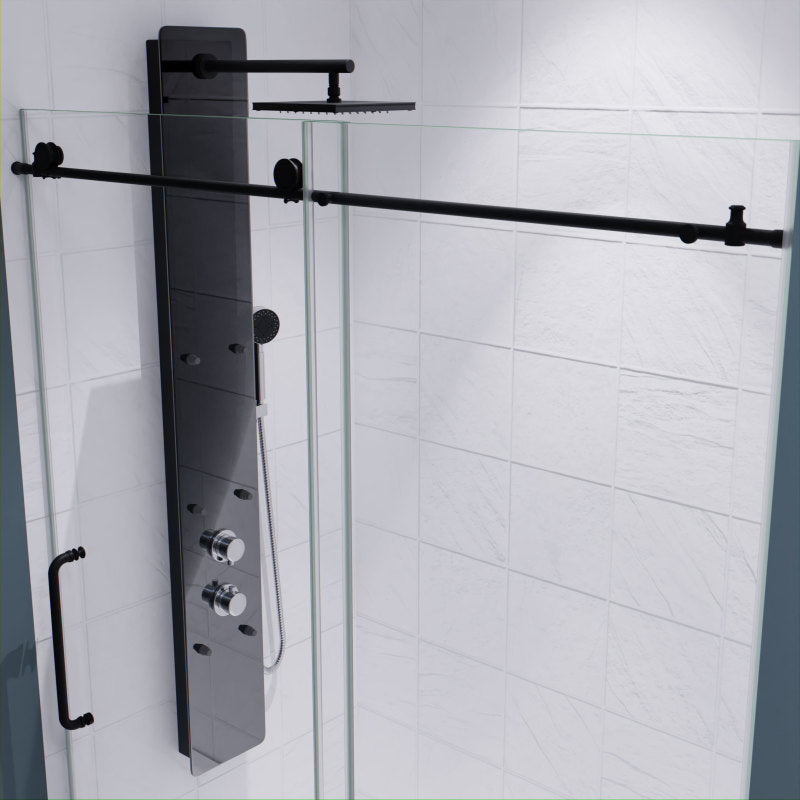 Madam Series 60 in. by 76 in. Frameless Sliding Shower Door with Handle
