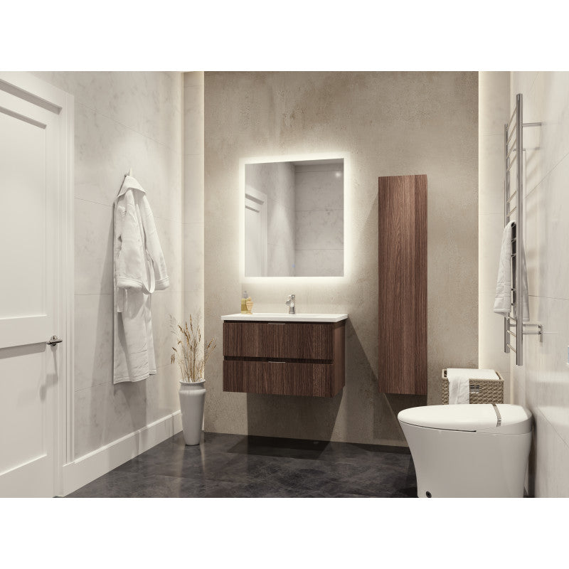 VT-MRSCCT30-DB - 30 in. W x 20 in. H x 18 in. D Bath Vanity Set in Dark Brown with Vanity Top in White with White Basin and Mirror