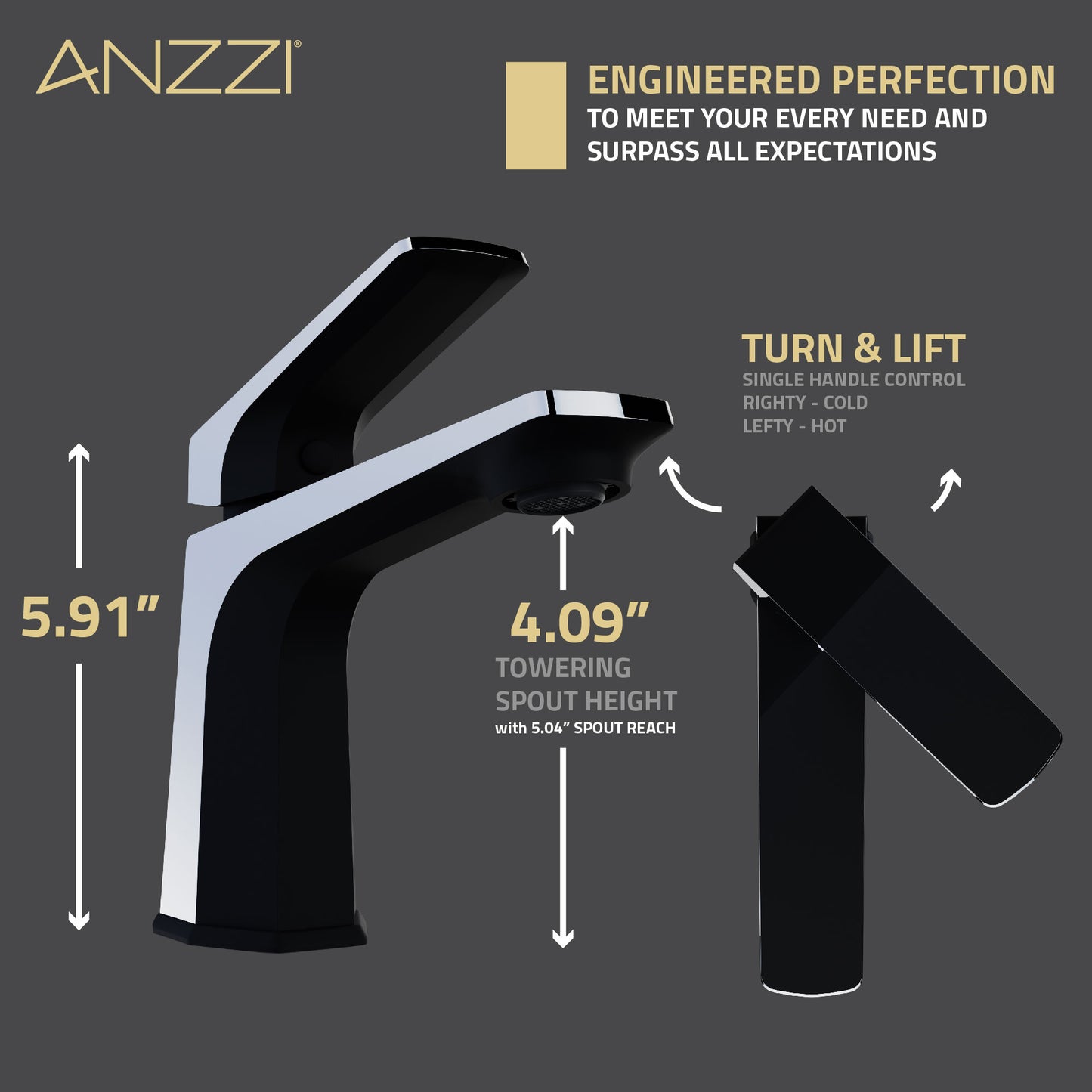 Single Handle Single Hole Bathroom Faucet With Pop-up Drain