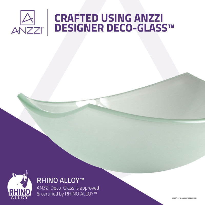 Magician Series 20 in. Bathroom Vessel Sink with Stain-Resistant Non-Porous Surface in Lustrous Frosted Finish Glass