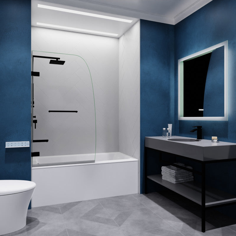 Vensea Series 31.5 in. by 56 in. Frameless Hinged Tub Door