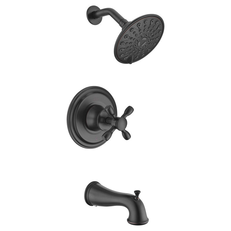 Mesto Series Single Handle Wall Mounted Showerhead and Bath Faucet Set in Oil Rubbed Bronze