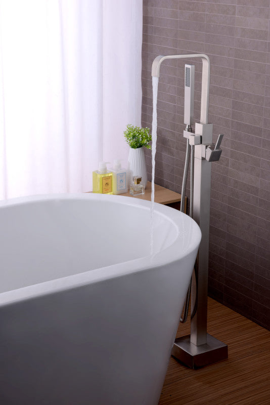 Victoria 2-Handle Claw Foot Tub Faucet with Hand Shower in Brushed Nickel