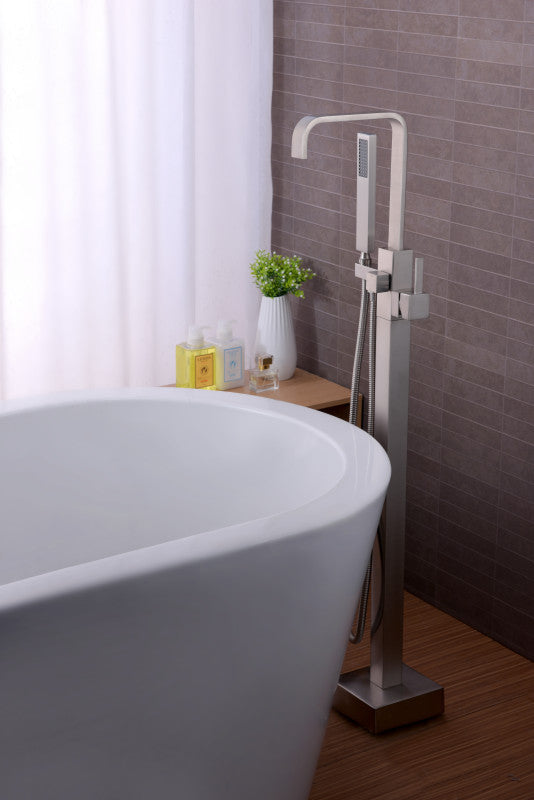 Victoria 2-Handle Claw Foot Tub Faucet with Hand Shower in Brushed Nickel