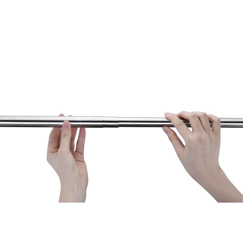ANZZI 35-55 Inches Shower Curtain Rod with Shower Hooks in Brushed Nickel | Adjustable Tension Shower Doorway Curtain Rod | Rust Resistant No Drilling Anti-Slip Bar for Bathroom | AC-AZSR55BN