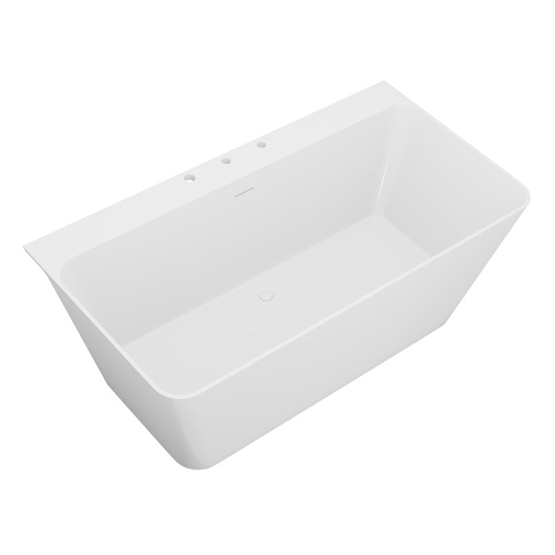 FT-AZ114-67 - Vault Series 67 in. x 32 in. Flat Bottom Acrylic Freestanding 77 Gallon Soaking Bathtub with Center Drain in White