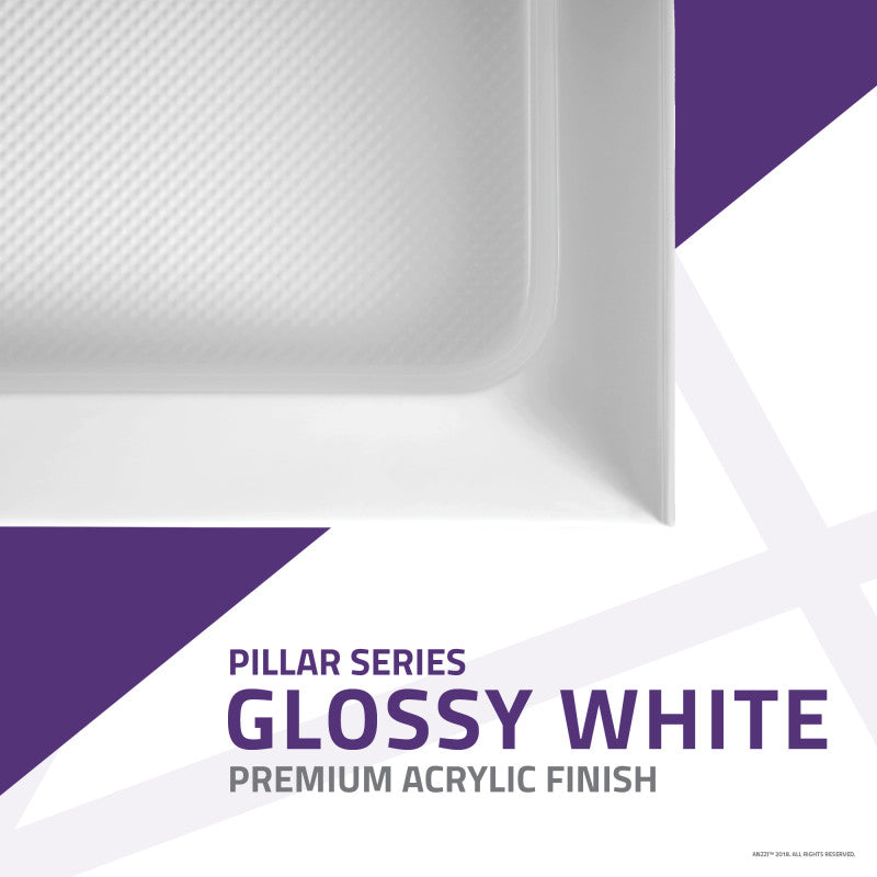 Pillar Series 36 in. x 36 in. Shower Base in White