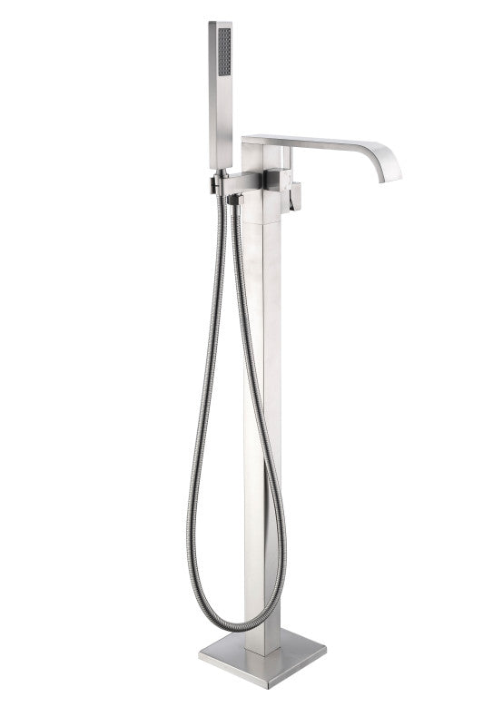 Angel 2-Handle Claw Foot Tub Faucet with Hand Shower in Brushed Nickel